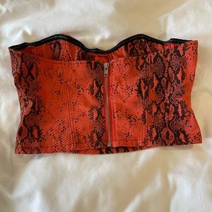 Zip Up Red Snake Skin Corset (Revolve)
